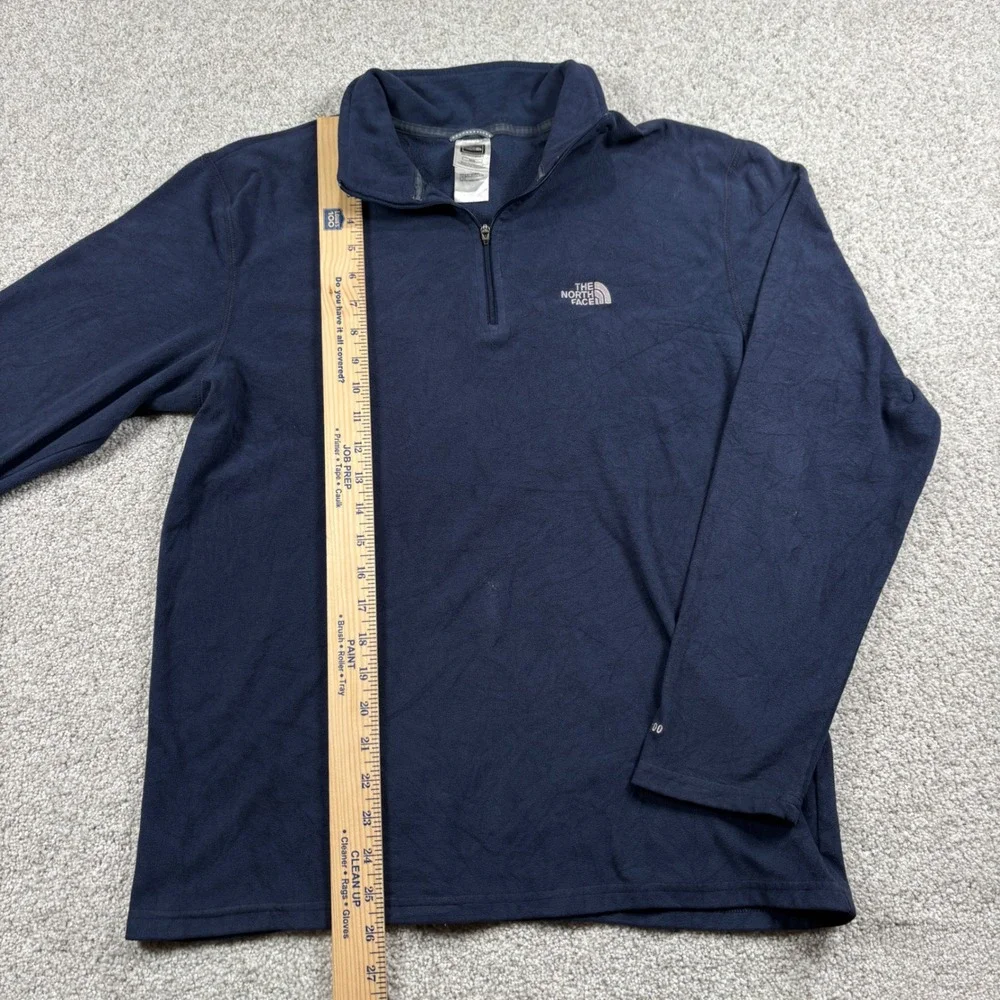 The North Face Fleece Pullover Mens Medium Navy Blue TKA 100 Quarter Zip